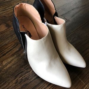 Black & white ankle booties